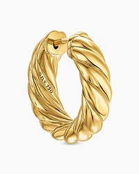 Sculpted Cable Hoop Earrings in 18K Yellow Gold, 18.6mm
