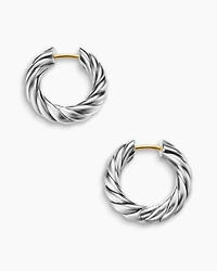 Sculpted Cable Hoop Earrings in Sterling Silver