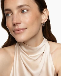 Sculpted Cable Hoop Earrings in Sterling Silver