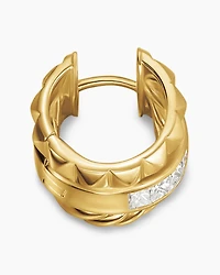 Crossover Trio Huggie Hoop Earrings in 18K Yellow Gold with Diamonds, 15.1mm