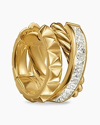 Crossover Trio Huggie Hoop Earrings in 18K Yellow Gold with Diamonds, 15.1mm