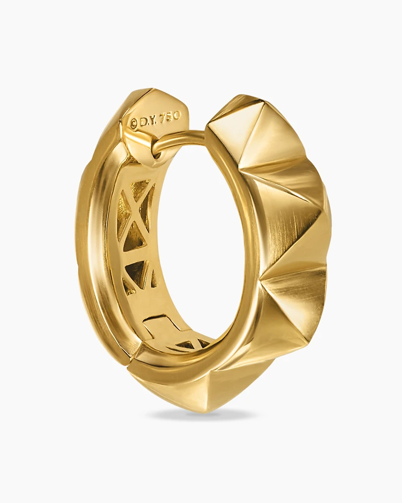 Pyramid Hoop Earrings in 18K Yellow Gold