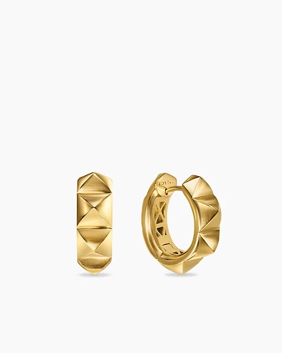 Pyramid Hoop Earrings in 18K Yellow Gold