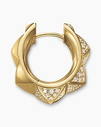 Pyramid Hoop Earrings in 18K Yellow Gold with Diamonds, 18.7mm