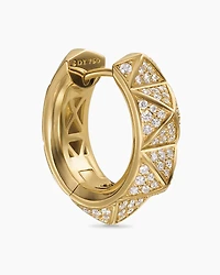 Pyramid Hoop Earrings in 18K Yellow Gold with Diamonds, 18.7mm