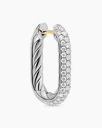 DY Madison® Smooth Hoop Earrings in Sterling Silver with Diamonds, 24.3mm