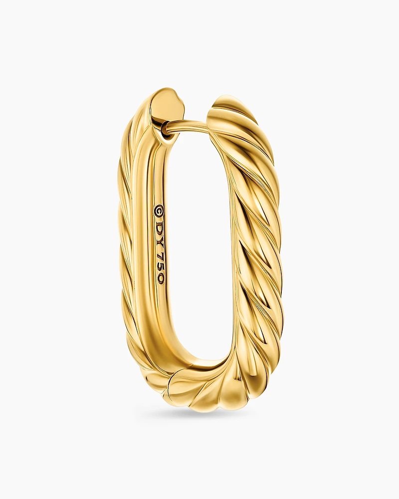 DY Madison® Cable Hoop Earrings in 18K Yellow Gold, 24.3mm