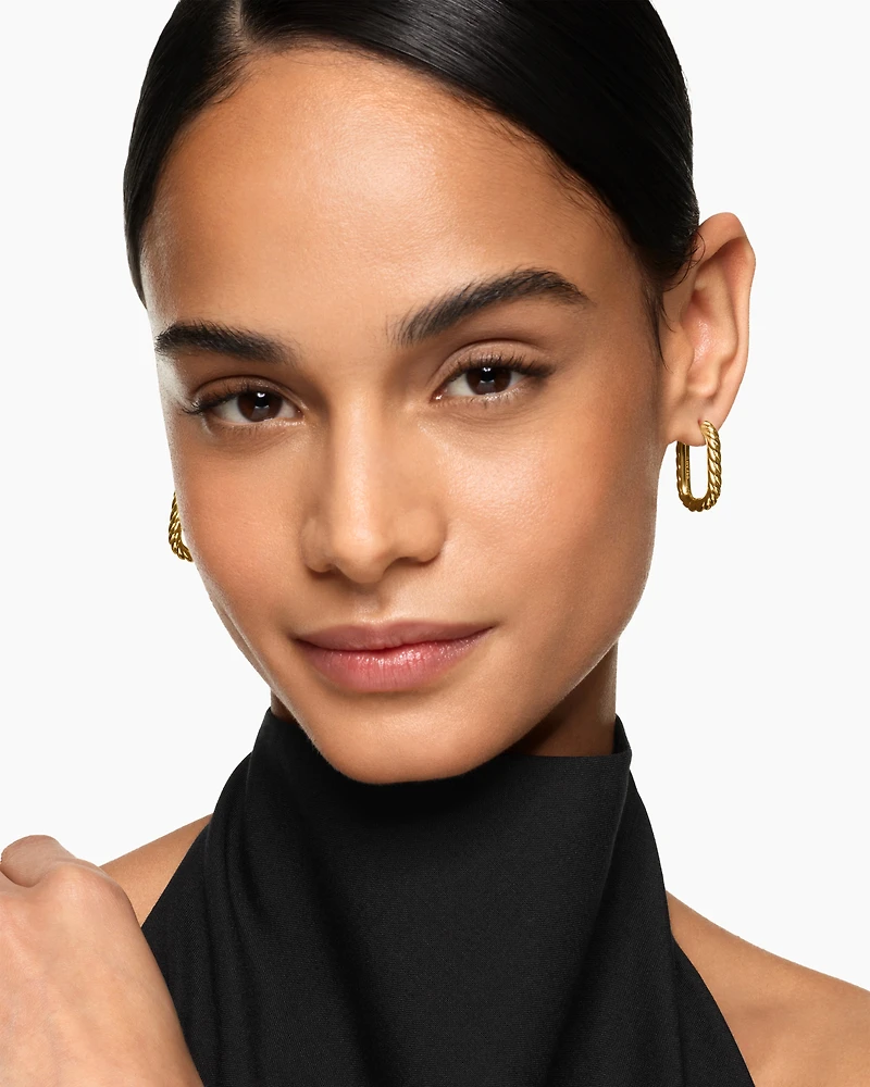 DY Madison® Cable Hoop Earrings in 18K Yellow Gold, 24.3mm