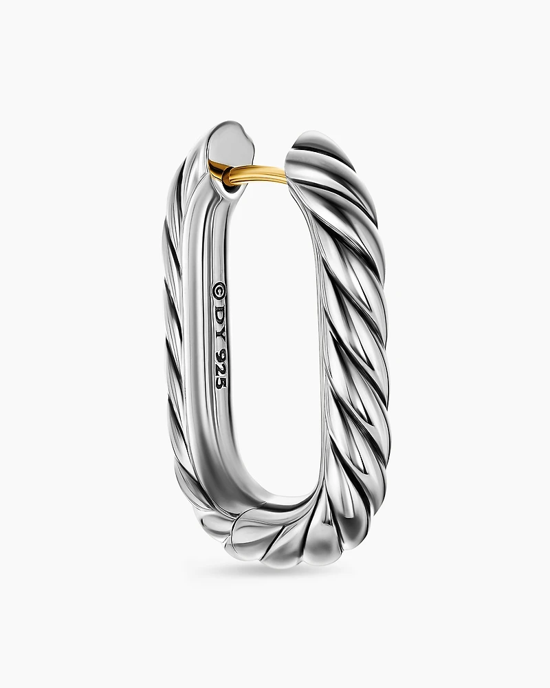 DY Madison® Cable Hoop Earrings in Sterling Silver, 24.3mm