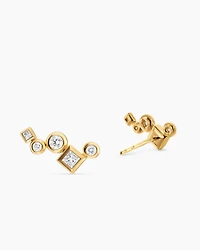 Petite Modern Renaissance® Climber Earrings in 18K Yellow Gold with Diamonds, 15mm