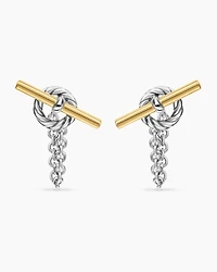DY Mercer® Bold Toggle Chain Stud Earrings in Sterling Silver with 18K Yellow Gold, 50.4mm