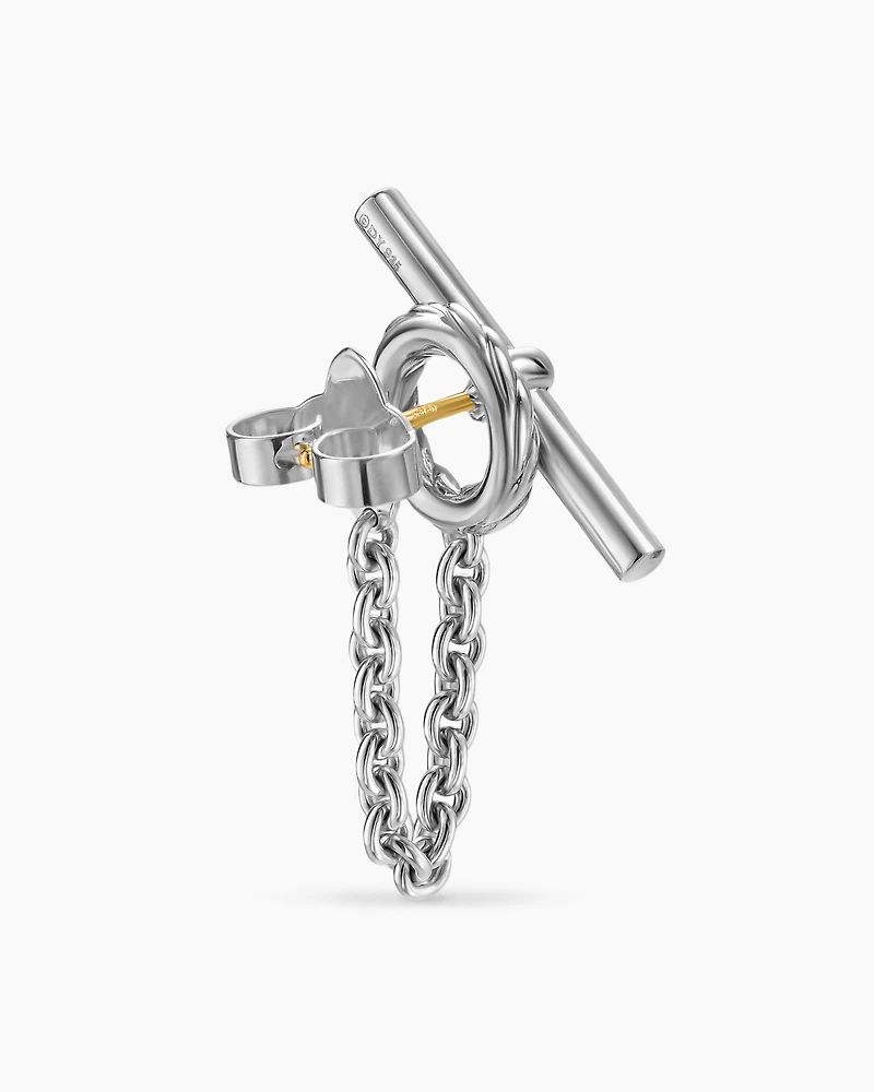 DY Mercer® Bold Toggle Chain Stud Earrings in Sterling Silver, 50.4mm