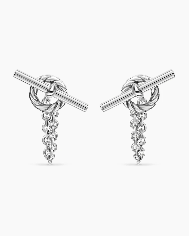 DY Mercer® Bold Toggle Chain Stud Earrings in Sterling Silver, 50.4mm