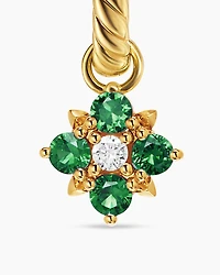 Petite Modern Renaissance® Color Drop Earrings in 18K Yellow Gold with Emerald and Diamonds, 18mm