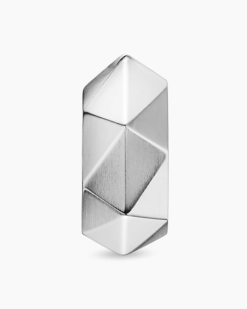 Faceted Hoop Earring in Sterling Silver, 14.5mm
