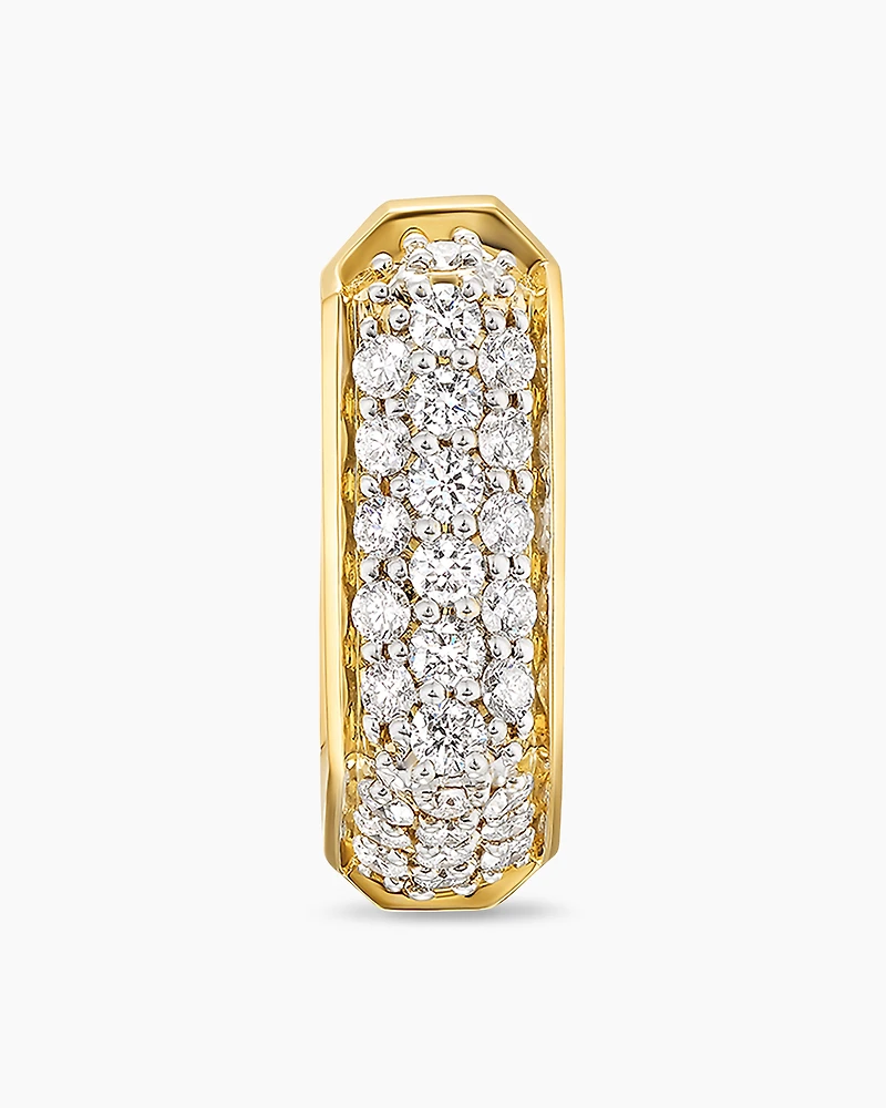 Streamline® Hoop Earring in 18K Yellow Gold with Diamonds, 11.7mm
