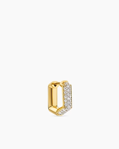 Streamline® Hoop Earring in 18K Yellow Gold with Diamonds, 11.7mm