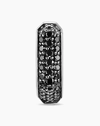 Streamline® Hoop Earring in Sterling Silver with Black Diamonds, 11.7mm