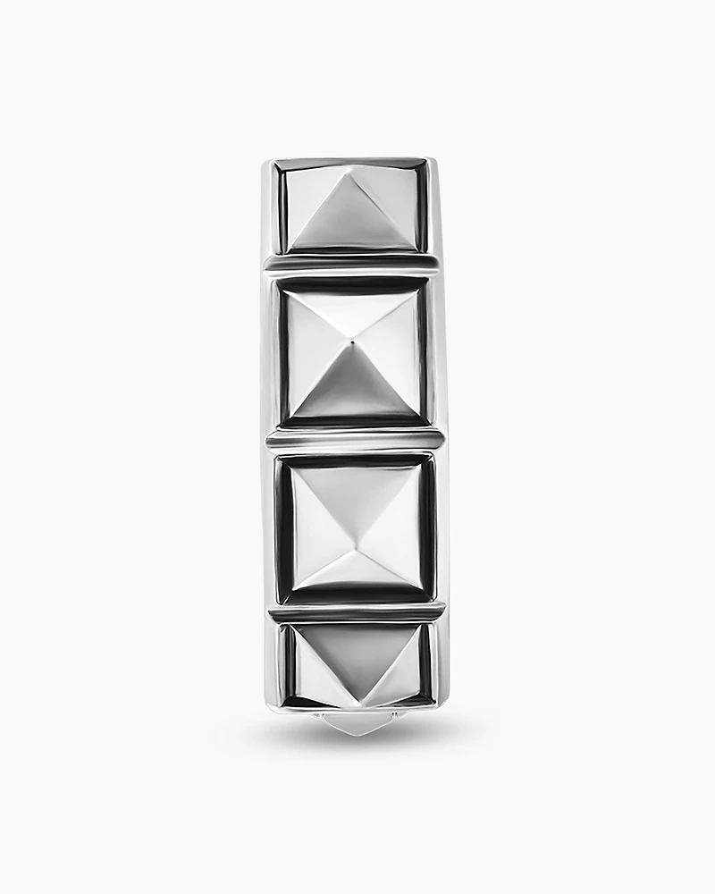 Pyramid Hoop Earring in Sterling Silver, 12.3mm
