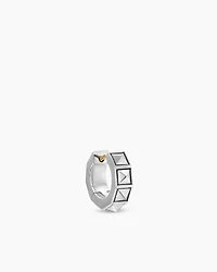 Pyramid Hoop Earring in Sterling Silver, 12.3mm