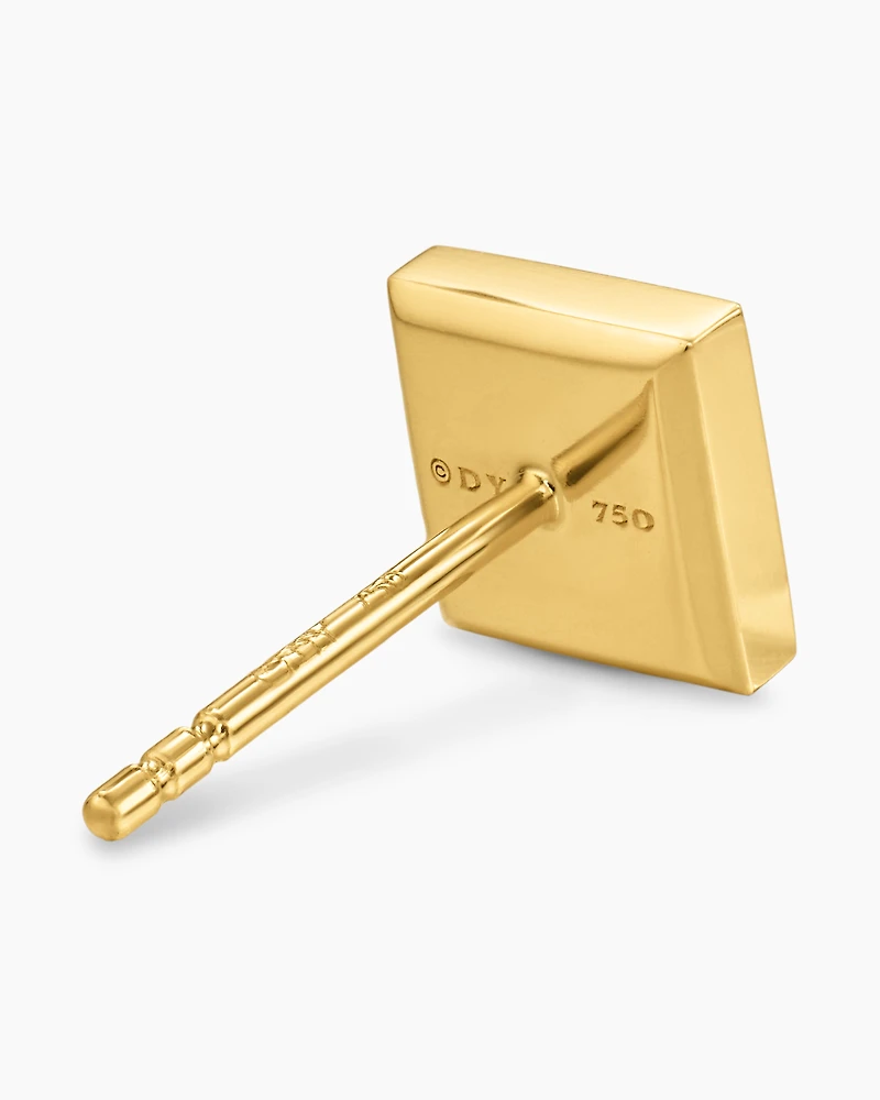 Pyramid Stud Earring in 18K Yellow Gold, 6.6mm