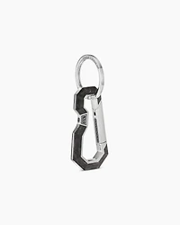 Forged Carbon Carabineer Keychain in Sterling Silver