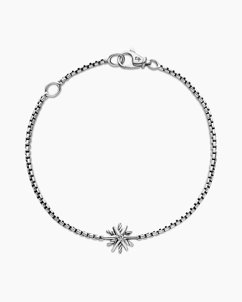 Starburst Teen Bracelet in Sterling Silver with Center Diamond