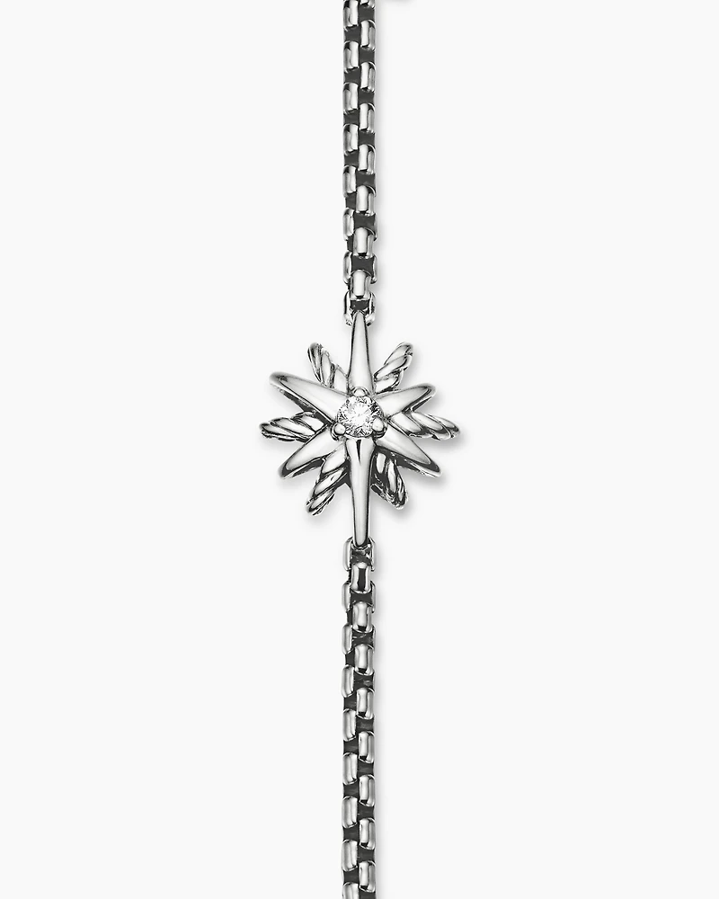 Starburst Teen Bracelet in Sterling Silver with Center Diamond