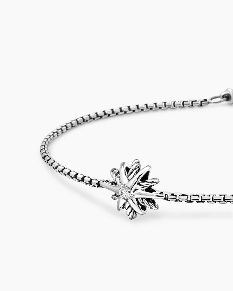 Starburst Teen Bracelet in Sterling Silver with Center Diamond