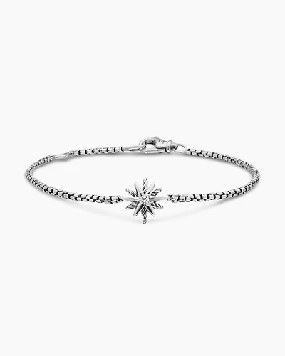 Starburst Teen Bracelet in Sterling Silver with Center Diamond