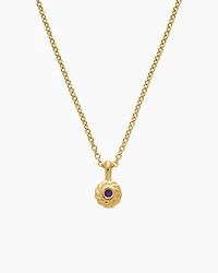 Cable Collectibles® Teen Birthstone Necklace in 18K Yellow Gold with Amethyst, 3mm
