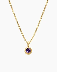 Cable Collectibles® Teen Birthstone Necklace in 18K Yellow Gold with Amethyst, 3mm