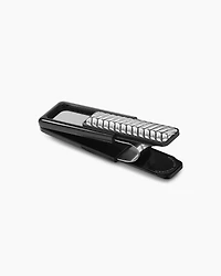 Chevron Money Clip in Sterling Silver with Black Aluminum, 50mm