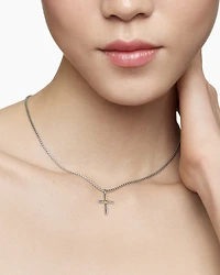 Petite X Cross Necklace with 14K Yellow Gold