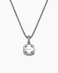 Petite Albion® Pendant Necklace in Sterling Silver with Black Onyx and Diamonds, 7mm