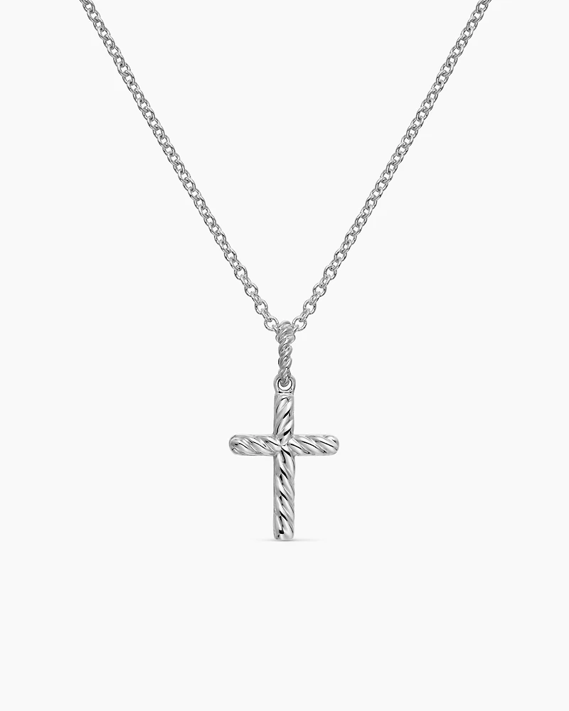 Cable Collectibles Cross Necklace in 18K Gold with Diamonds