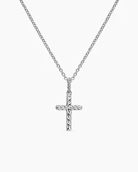 Cable Collectibles Cross Necklace in 18K Gold with Diamonds