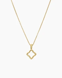 Cable Collectibles Quatrefoil Necklace in 18K Yellow Gold with Diamonds, 17.5mm