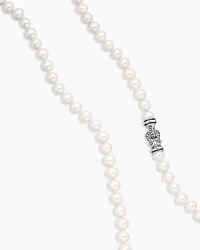 Pearl Strand Necklace Sterling Silver with Pearls and Diamonds