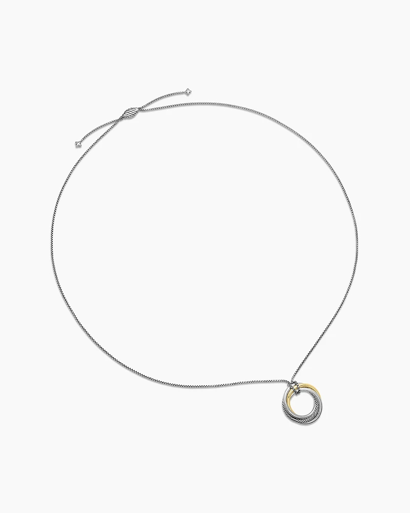 Crossover Pendant Necklace in Sterling Silver with 14K Yellow Gold