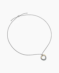 Crossover Pendant Necklace in Sterling Silver with 14K Yellow Gold