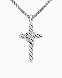 X Cross Necklace with 14K Yellow Gold and Diamonds, 31.7mm
