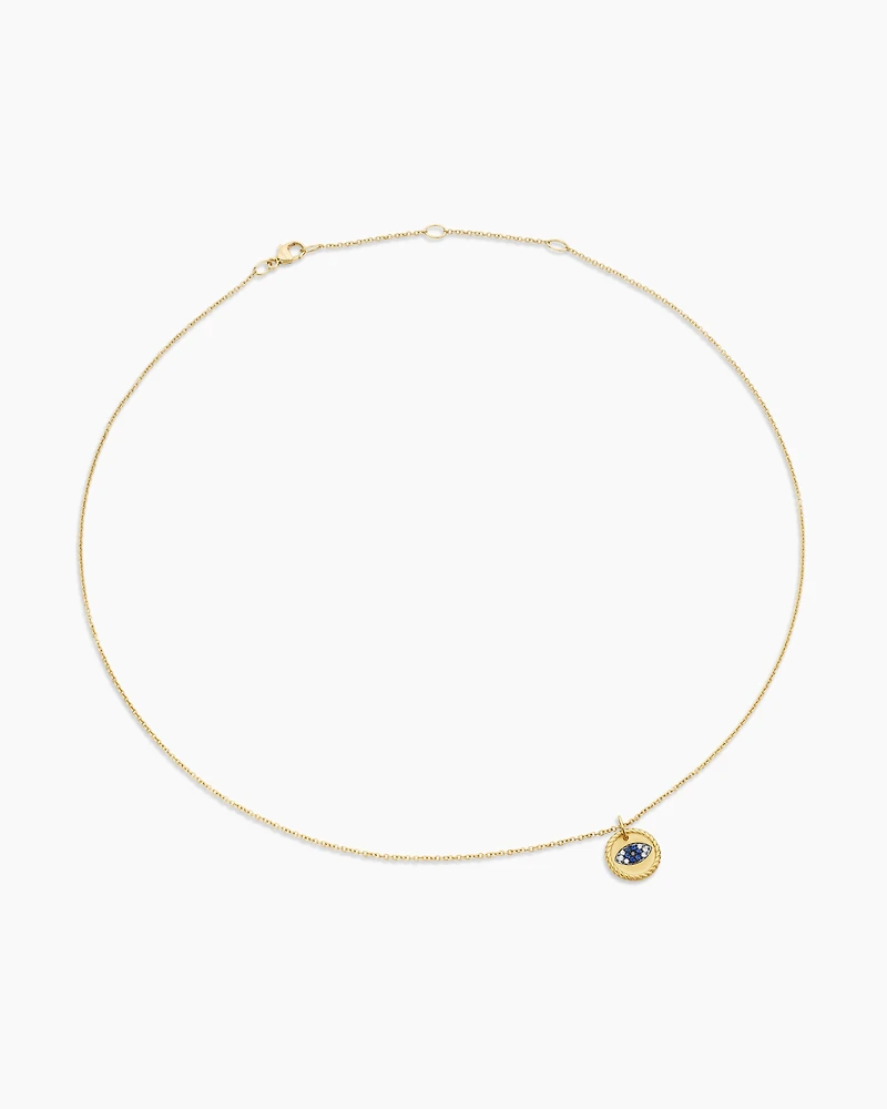 Cable Collectibles Evil Eye Necklace in 18K Yellow Gold with Pavé, 11mm