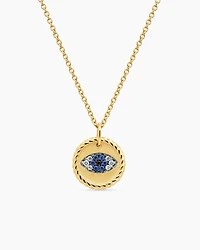 Cable Collectibles Evil Eye Necklace in 18K Yellow Gold with Pavé, 11mm