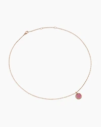 Cable Collectibles® Pavé Plate Necklace in 18K Rose Gold with Pink Sapphires, 11mm