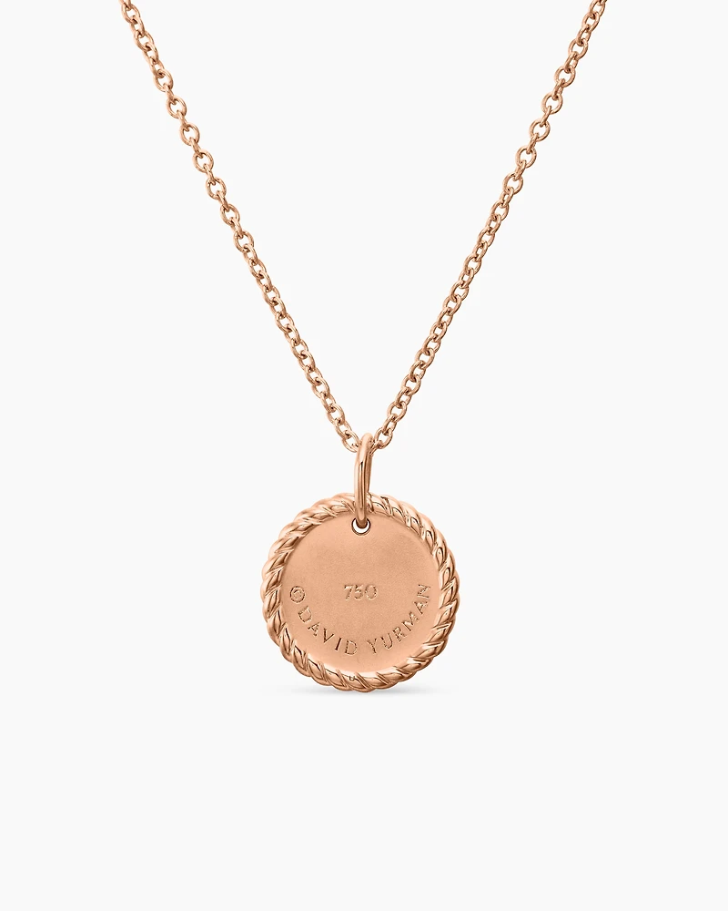 Cable Collectibles® Pavé Plate Necklace in 18K Rose Gold with Pink Sapphires, 11mm