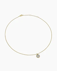Cable Collectibles Pavé Plate Necklace in 18K Yellow Gold with Diamonds, 11mm