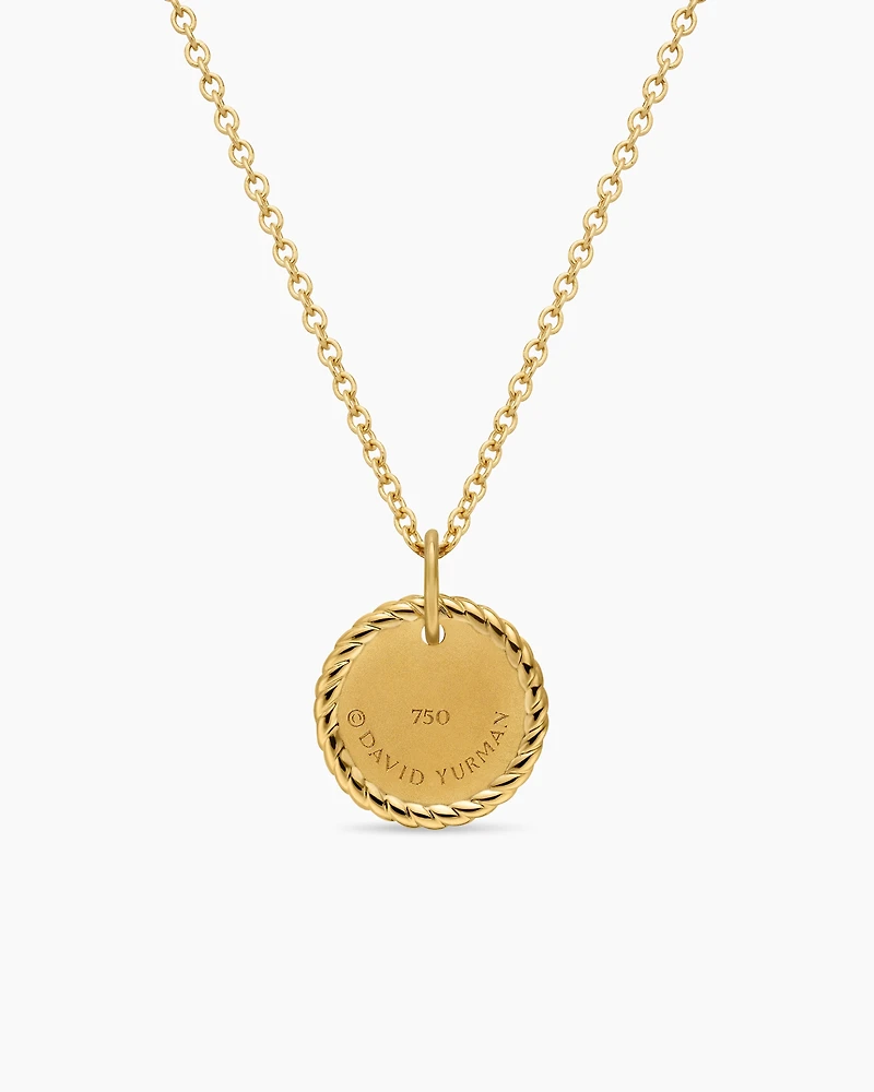 Cable Collectibles Pavé Plate Necklace in 18K Yellow Gold with Diamonds, 11mm
