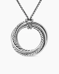Crossover Pendant Necklace with Diamonds