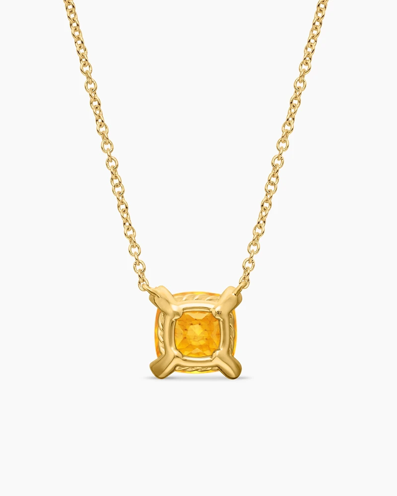 Petite Chatelaine Pendant Necklace with 18K Yellow Gold and Diamonds